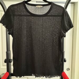 Madewell Black Ruffle Hem Women's Top